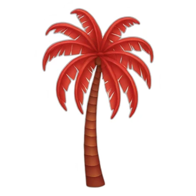 Red Palm tree sticker