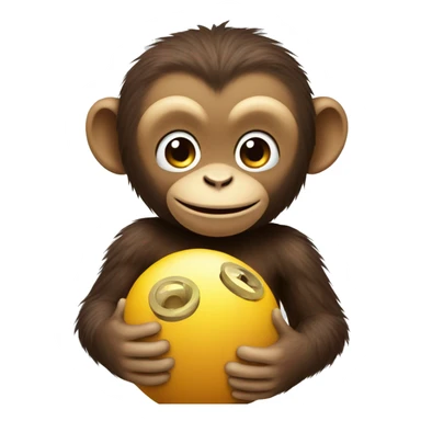 Monkey with toy sticker