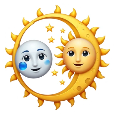 The sun and the moon dancing sticker