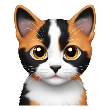 orange black and white calico kitten sticker