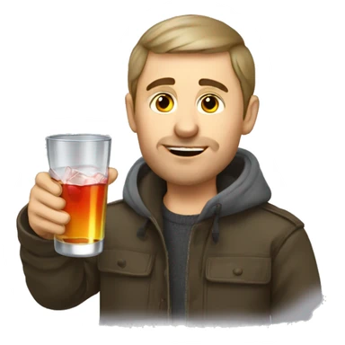 russian guy is drinking vodka sticker