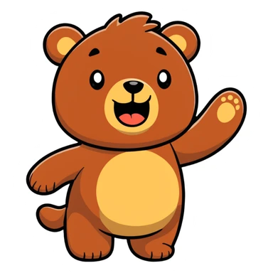 Enthusiastic bear with "wowser" expression, extremely excited and energetic sticker