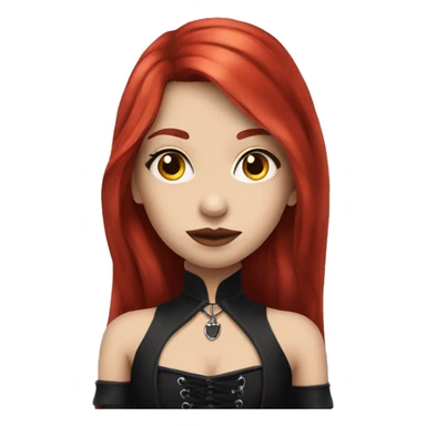 girl with long red hair in gothic outfit sticker