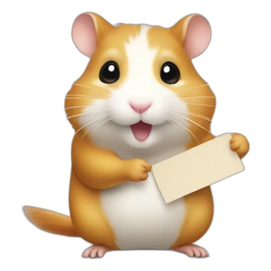 hamster holding a piece sign sticker