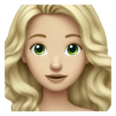 dark blonde hair girl bluegreen eyes pale skin wavy hair sticker
