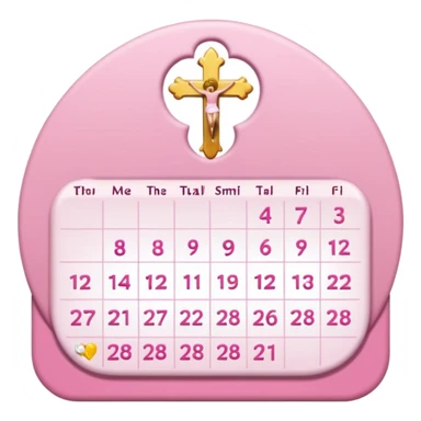 make a catholic calendar with very girly pink tones sticker