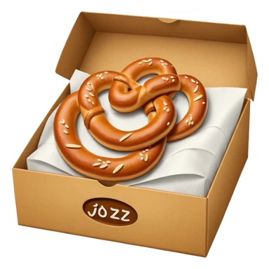 Pretzel on food paper box sticker