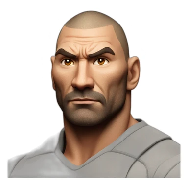 actor dave bautista serious half body sticker