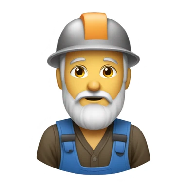 White bearded wood worker sticker