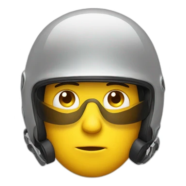 thinking emoji with helmet sticker