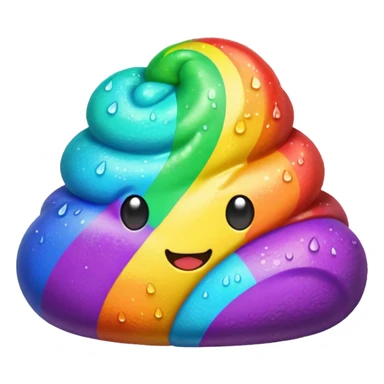 Rainbow poo sticker