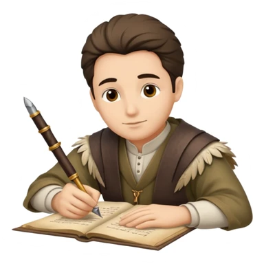 ancient Feathered pen scholar sticker