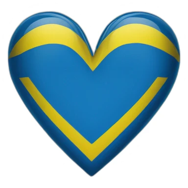Ukranian flag in heart form sticker