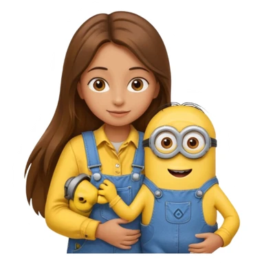 Make A minion Hugging a girl sticker