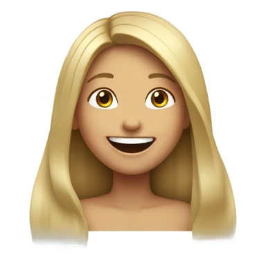 Girl with long hair laugh  sticker