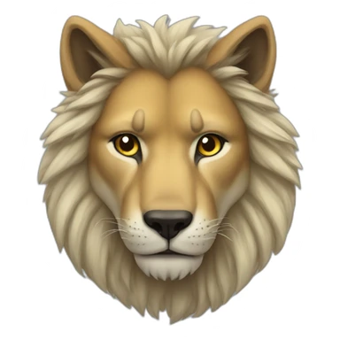 half lion, half wolf sticker