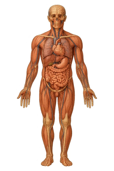 corpo umano anatomico con schiena piatta sticker