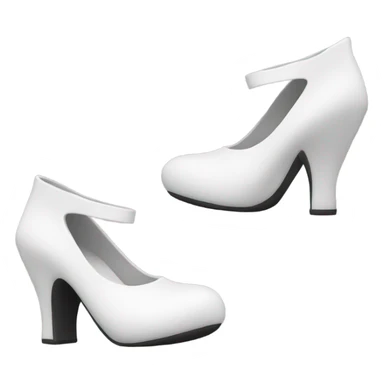 white latex mid heel shoe front and back view sticker