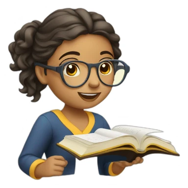 Hija estudiando sticker