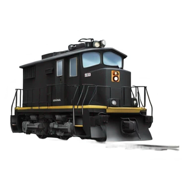A electric locomotive was with black oval eyes  sticker
