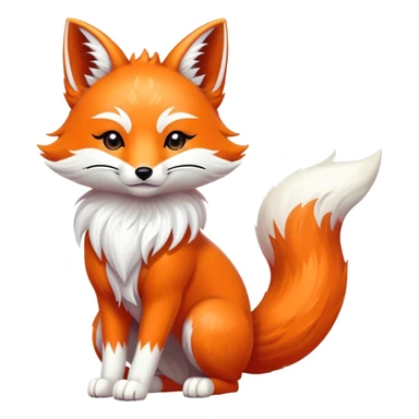 Japanese fox spirit kitsune with three tails sticker