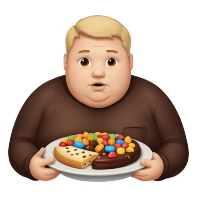 fatman who loves carbs and cholodae and candies sticker