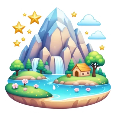 Cute kawaii adorable wholesome sparkly scenery  sticker