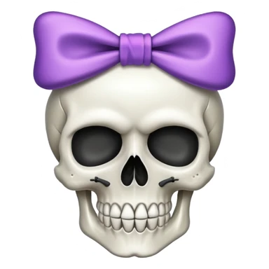 Un teschio con un fiocchetto in testa sticker