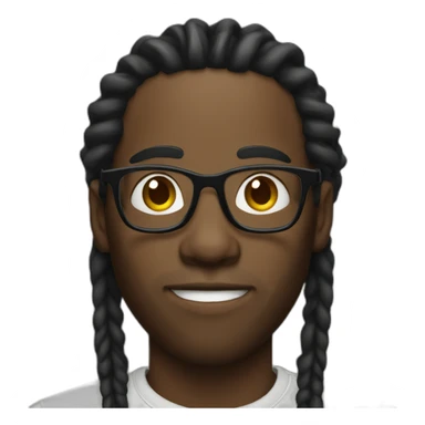 black man with dreads and glasses sticker