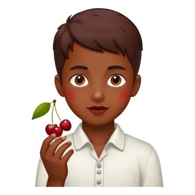 cherries with boy sticker