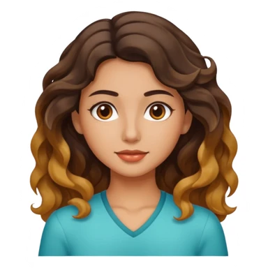 Morena com cabelo ondulado nas pontas  e de pele um pouco bronzeada sticker