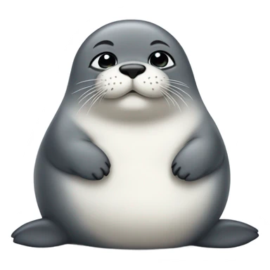 very fluffy furry seal baby fat sticker