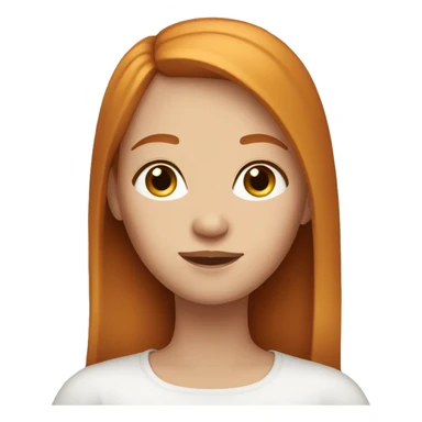 Beautiful girl with straight ginger hair  sticker