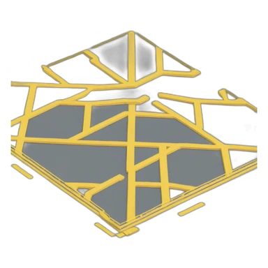 isometric square floor layout yellow lines perimeter sticker