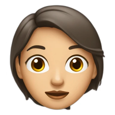 mujer ojos chinos, cabello lacio mediano, piel trigueña, delgada sticker