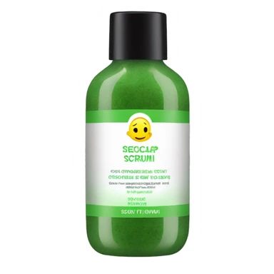 bottle of scalp scrub with label sticker