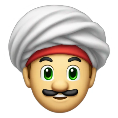 Super-Mario-face-with-turban-red-dark-eyes sticker