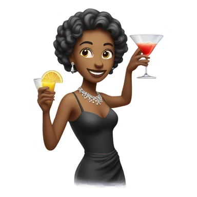 Dancing lady with cocktail in hand  sticker