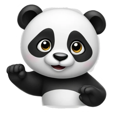 panda waving bye sticker