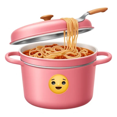 pastel pink food container with bolognese pasta inside sticker