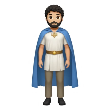 
-Apariencia: Joven de unos 25-30 años, atractivo,.
-Rostro: Ojos oscuros, piel ligeramente morena, rasgos árabes finos.
-Cabello: Negro, algo rizado o suelto, con barba fina.
Cuerpo entero Cuando es “Don Carlos”, viste como cristiano (camisa blanca, capa corta, colores sobrios). sticker