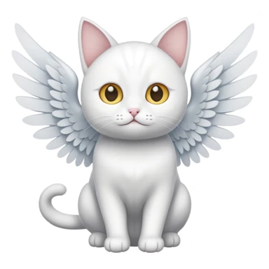 white cat with wings sticker