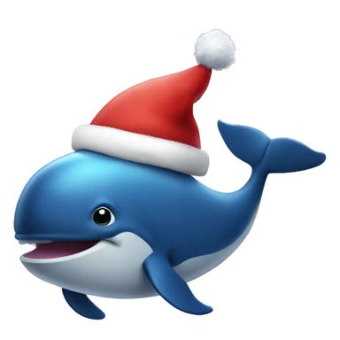 Whale with xmas hat sticker