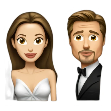 Angelina jolie and Brad Pitt in a box sticker