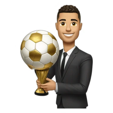 ronaldo with ballon d'or sticker