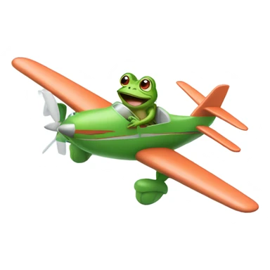 Frog driving a plane  sticker