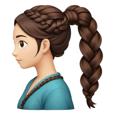 braided hair tail sticker