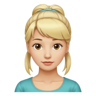 femme 35 ans blonde frange cheveux attachés sticker