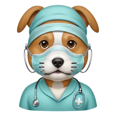 dog Wearing Medical Mask sticker