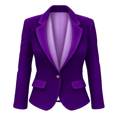 Realistic isolated dark purple velvet feminine fashion blazer. sticker